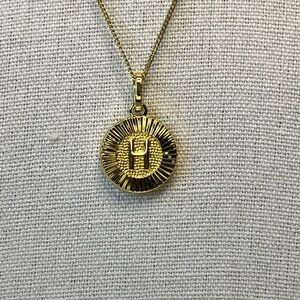 BRACHA Initial “H”  Round Gold Tone Pendant Necklace Sold At Nordstrom